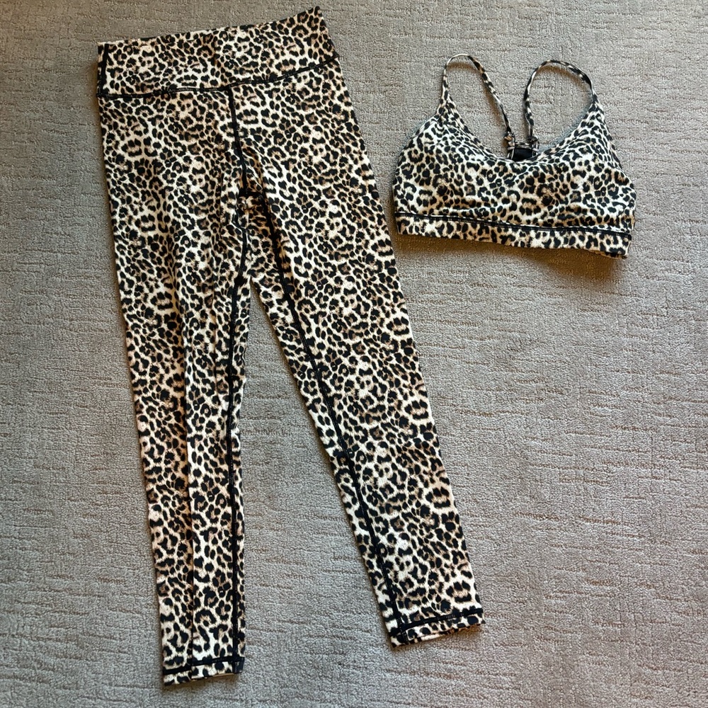 Zyia leopard matching leggings and bra